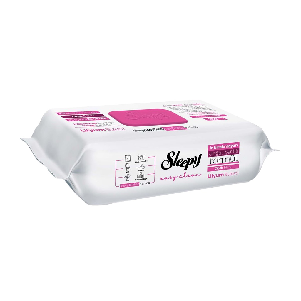 Sleepy Easy Clean Surface Cleaning Towel Lilyum Bouquet 100 Pack